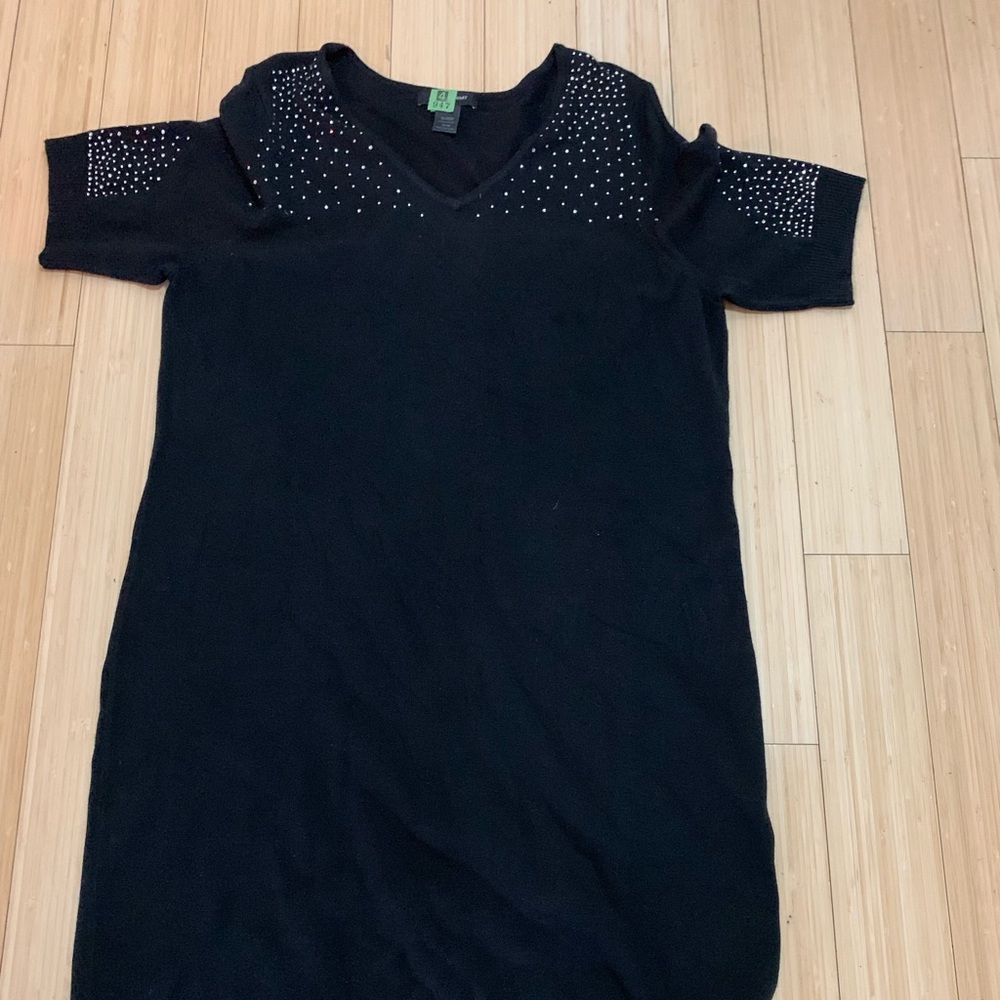 Ashley Stewart black shoulder cut dress